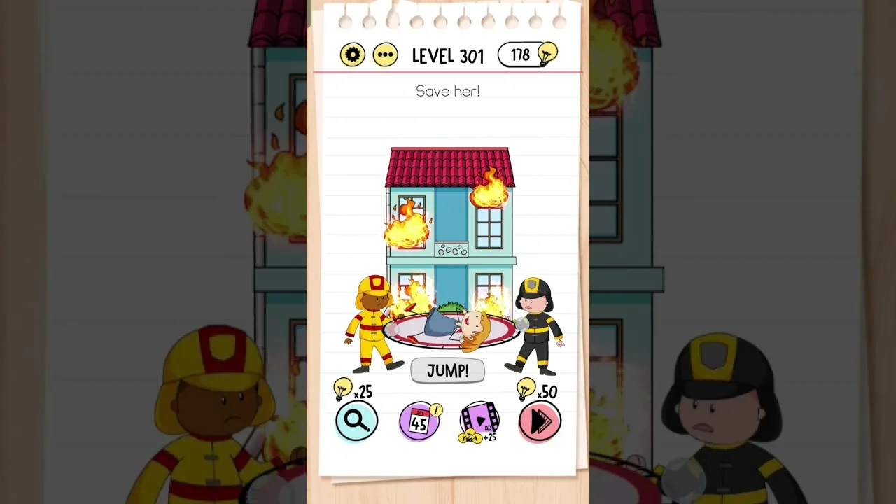 Brain Test Level 301 Save her gameplay screenshot