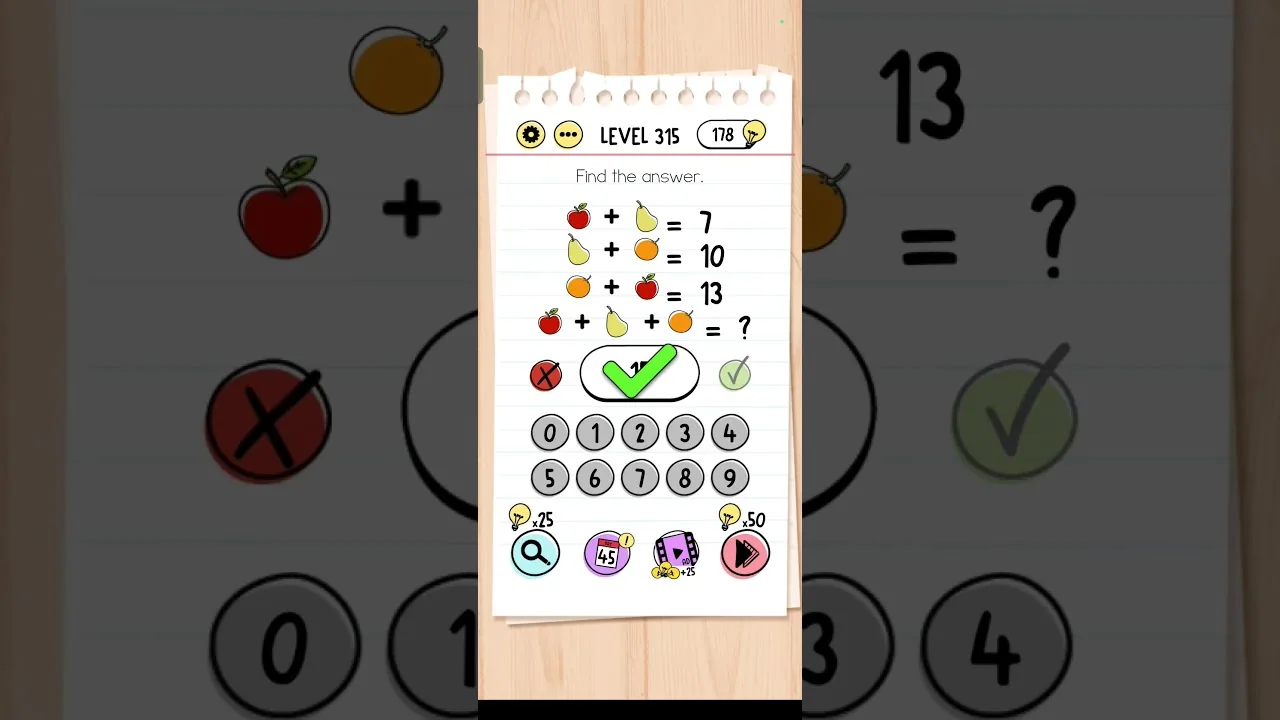 Brain Test Level 315 Find the answer gameplay screenshot