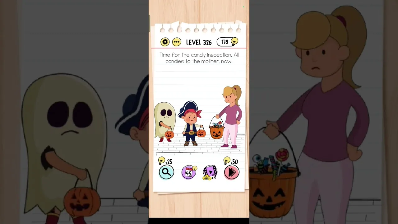 Brain Test Level 326 Time for the candy inspection gameplay screenshot