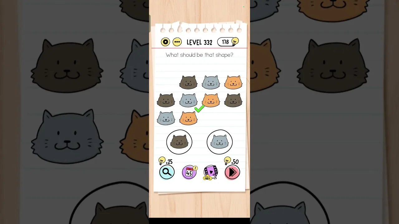 Brain Test Level 332 What should be that shape gameplay screenshot