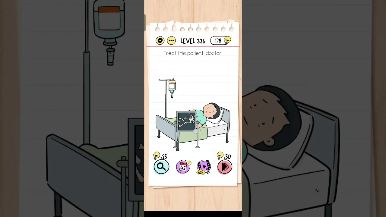 Brain Test Level 336 Treat this patient doctor Answer gameplay screenshot