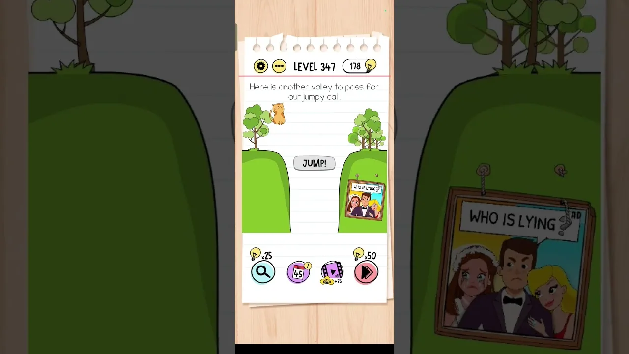 Brain Test Level 347 Here is another valley Answer gameplay screenshot