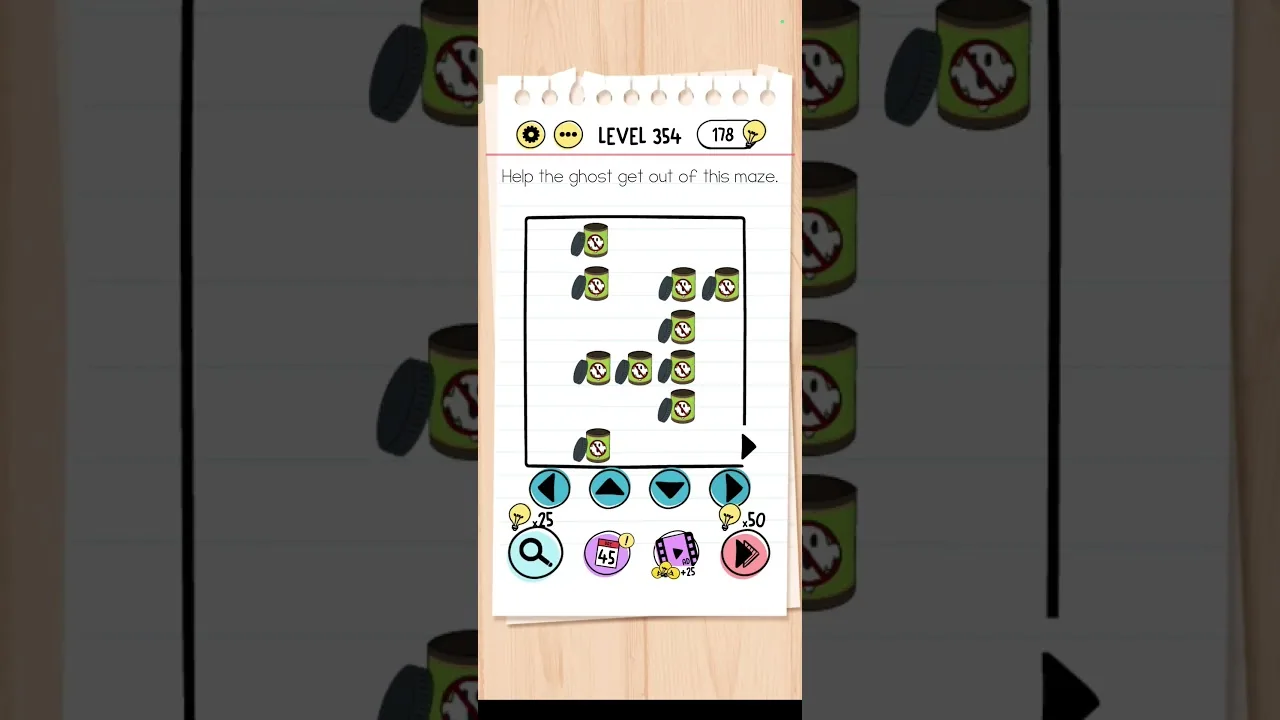 Brain Test Level 354 Help the ghost get out Answer gameplay screenshot