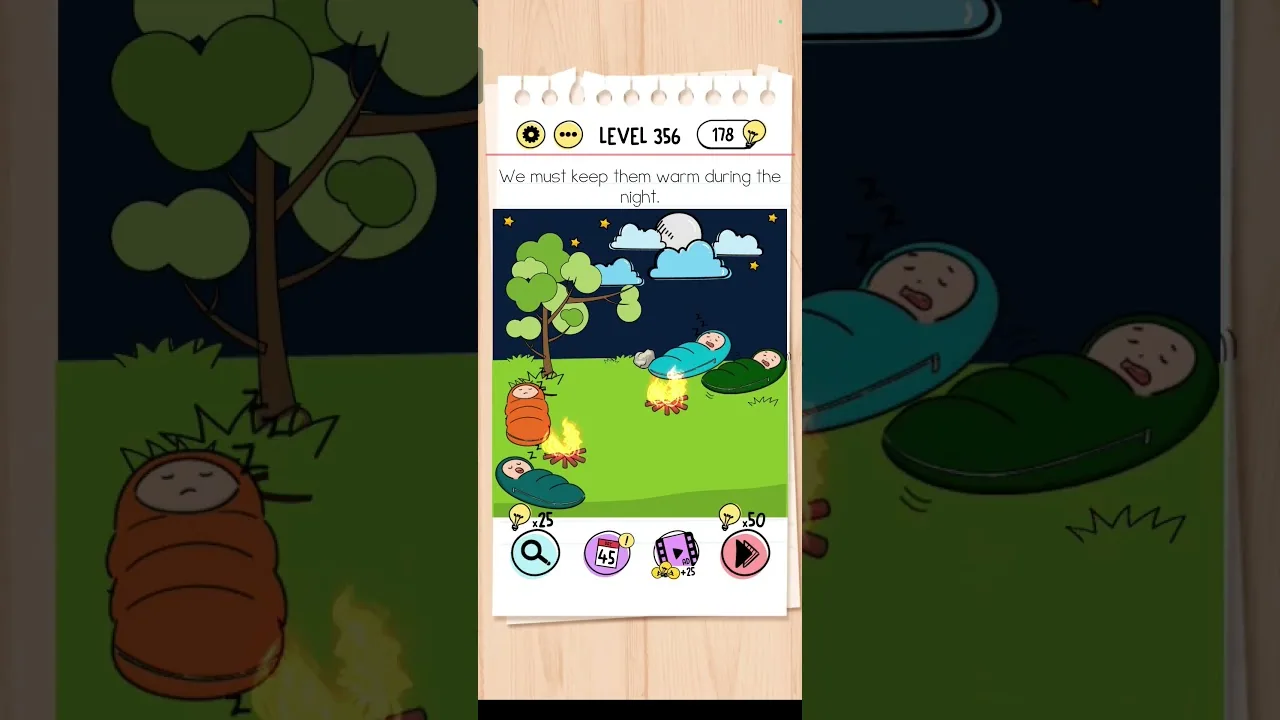 Brain Test Level 356 We must keep them warm Answer gameplay screenshot