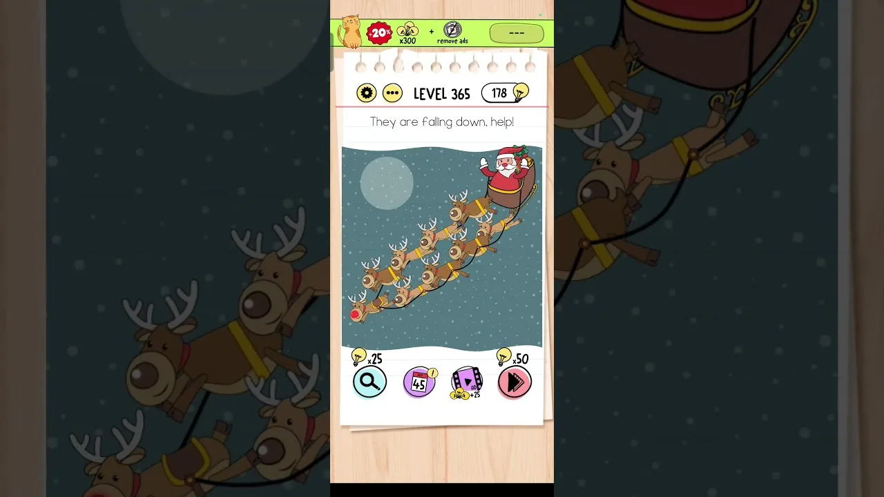 Brain Test Level 365 They are falling down Answer gameplay screenshot