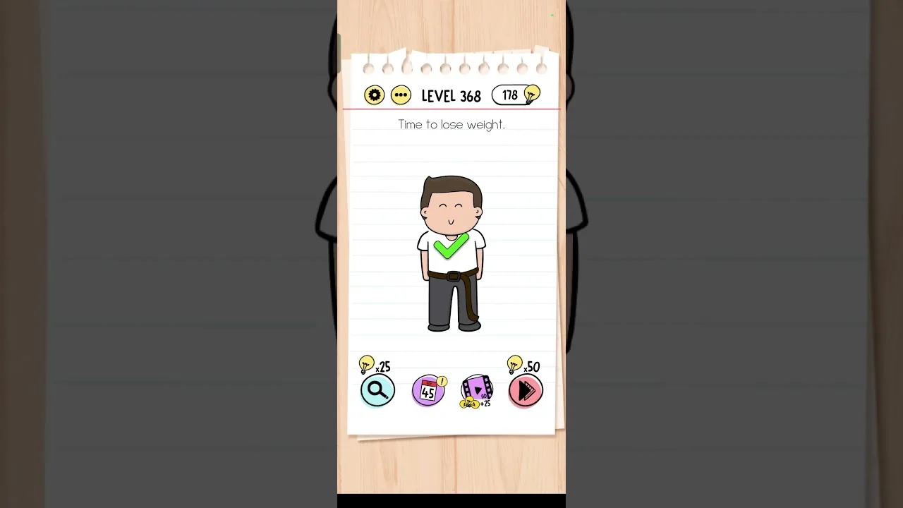 Brain Test Level 368 Time to lose weight Answer gameplay screenshot