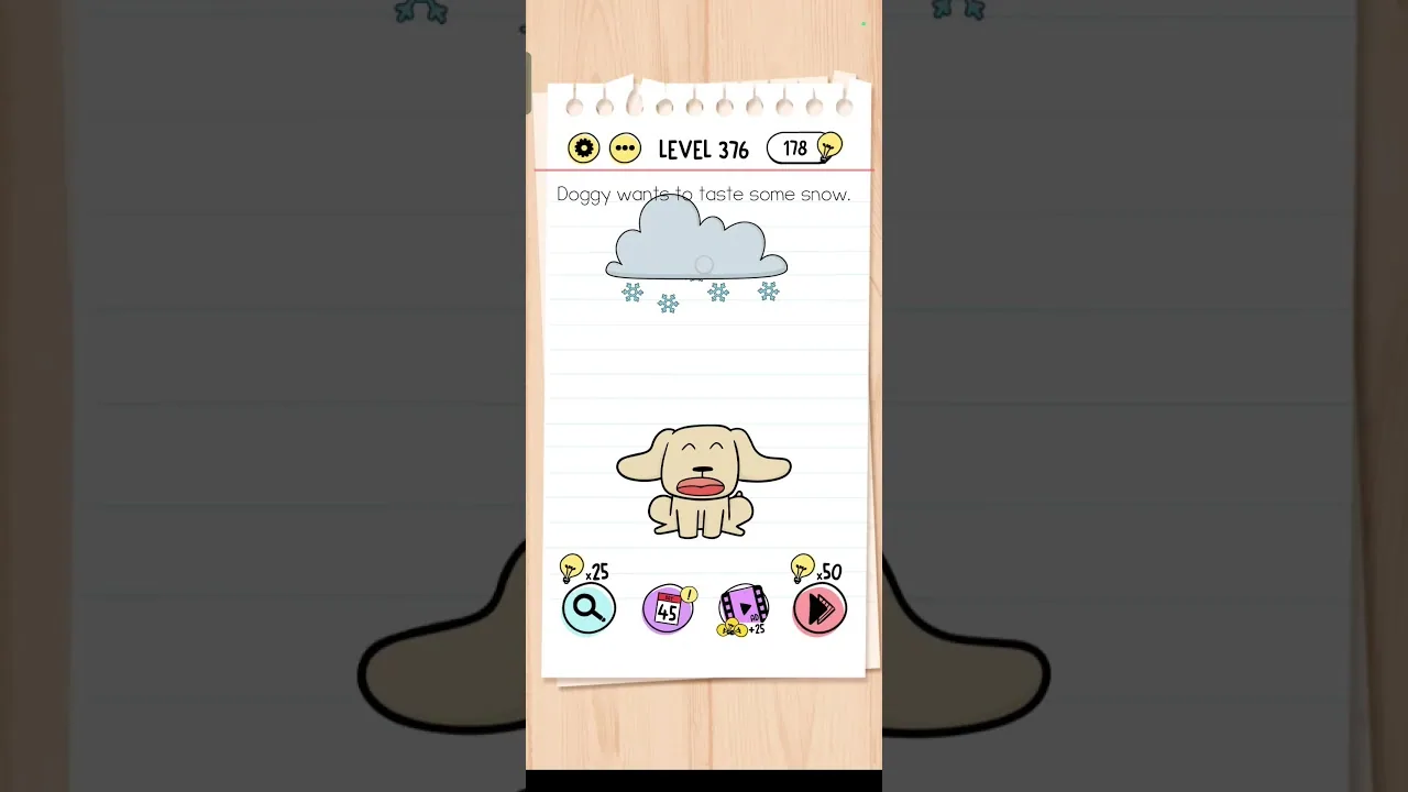 Brain Test Level 376 Doggy wants to taste Answer gameplay screenshot