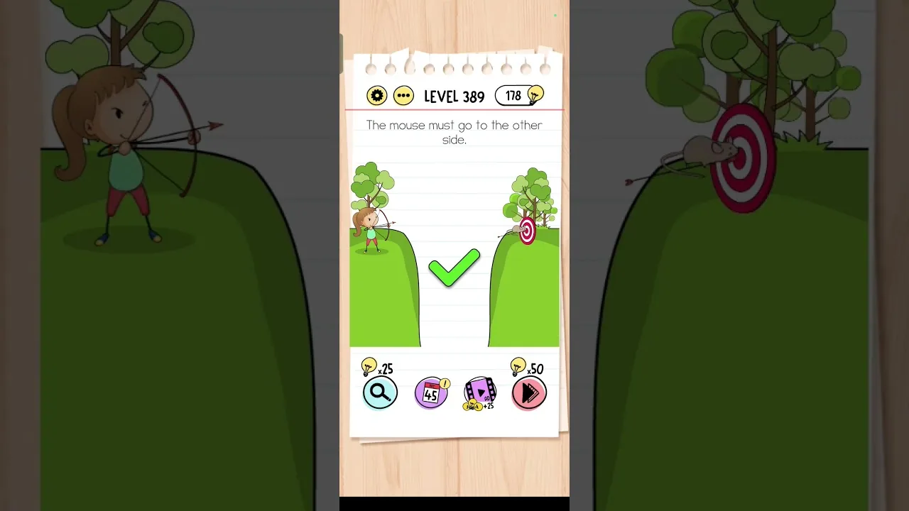 Brain Test Level 389 The mouse must go Answer gameplay screenshot
