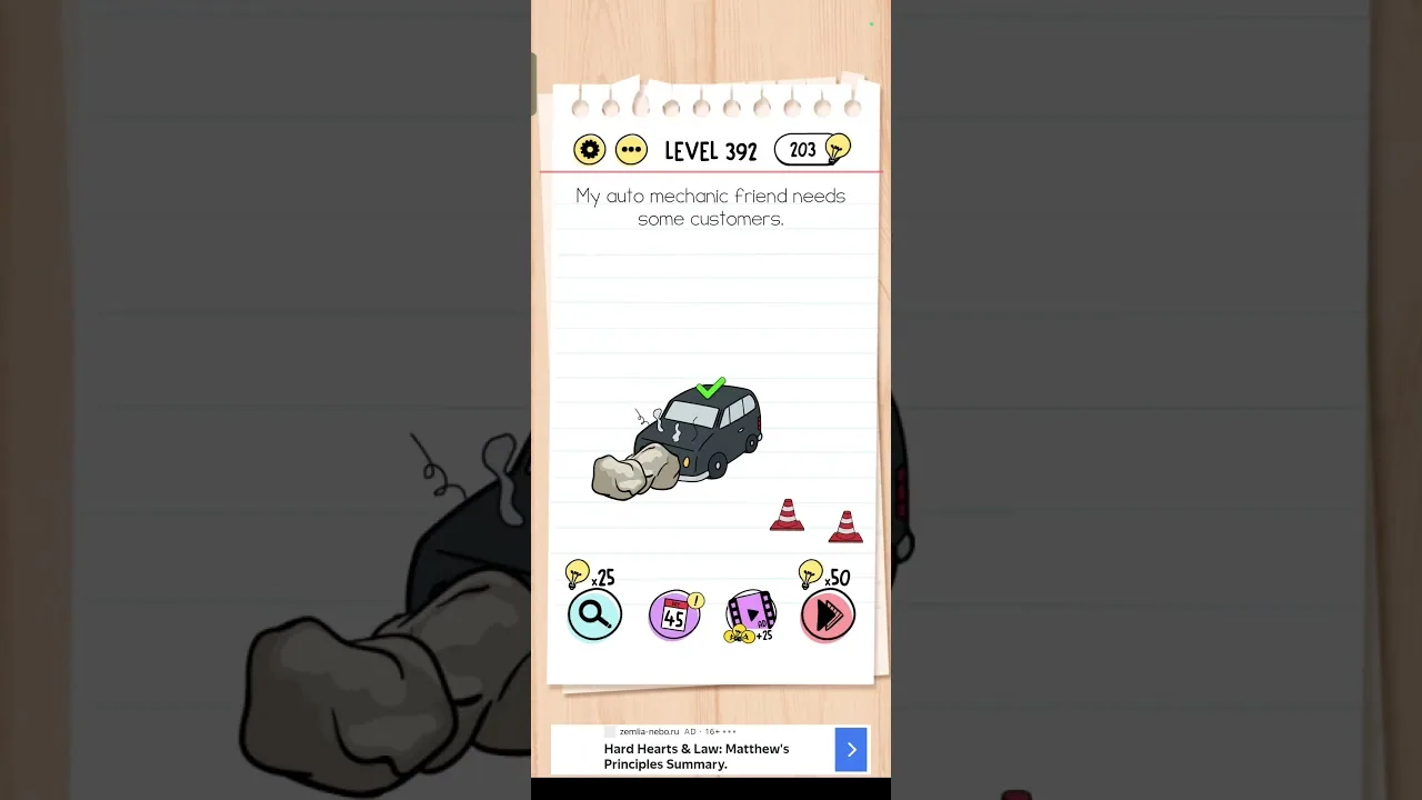 Brain Test Level 392 My auto mechanic friend Answer gameplay screenshot