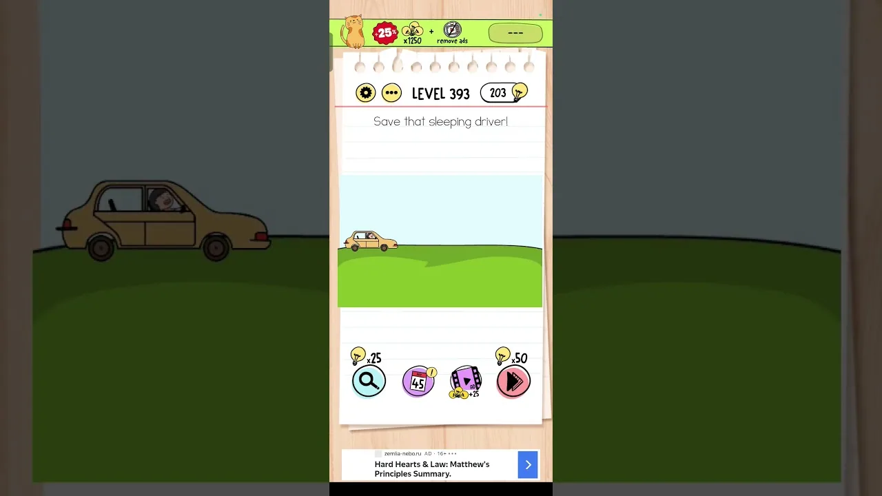 Brain Test Level 393 Save that sleeping driver Answer gameplay screenshot