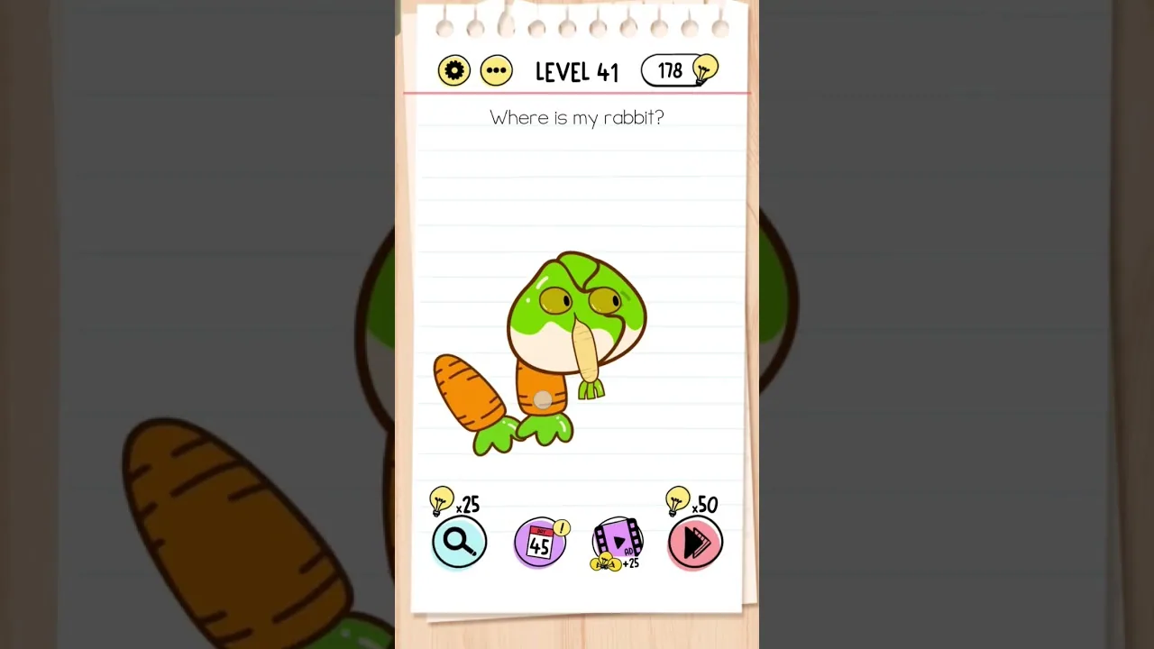 Brain Test Level 41 Where is my rabbit gameplay screenshot