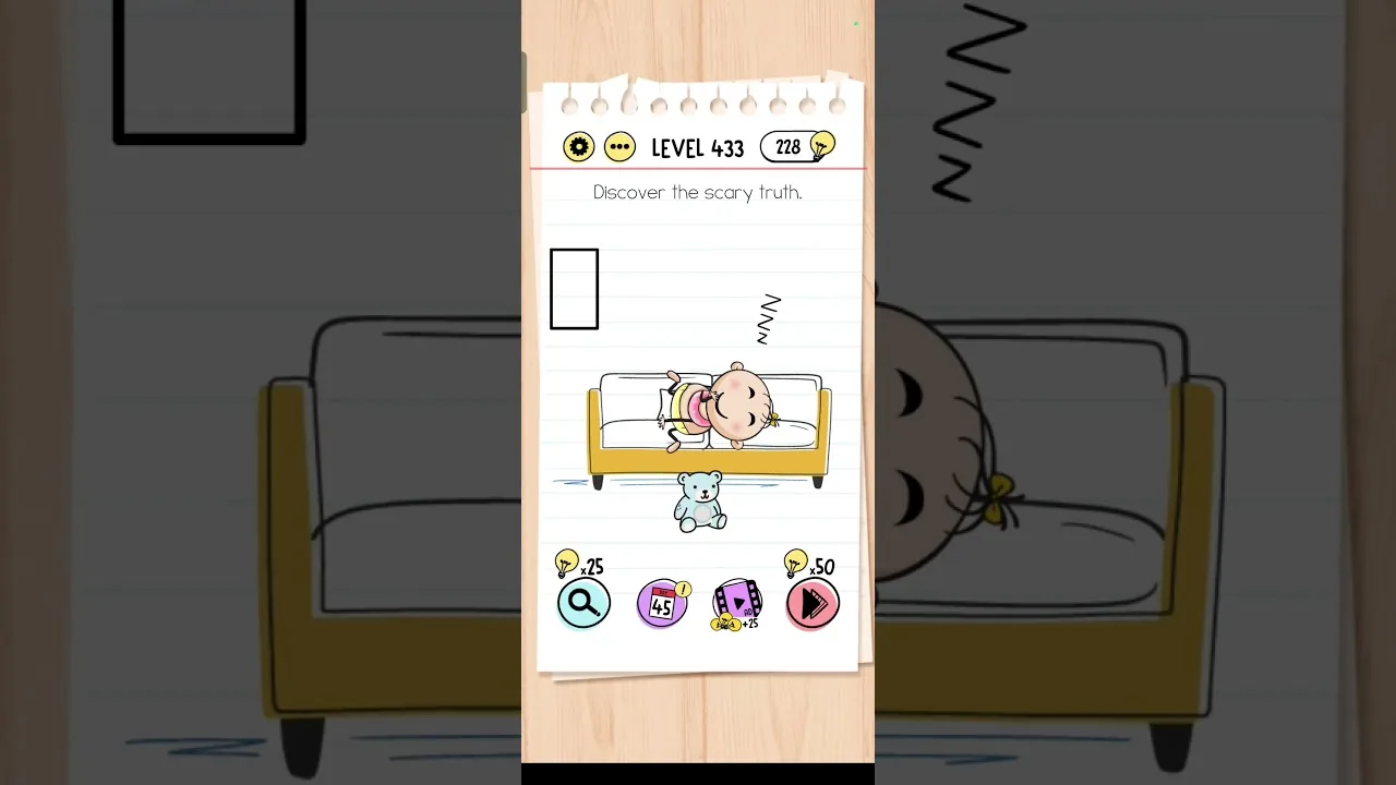 Brain Test Level 433 Discover the scary truth Answer gameplay screenshot