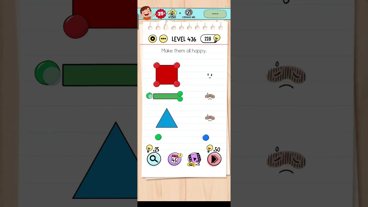 Brain Test Level 436 Make them all happy Answer gameplay screenshot