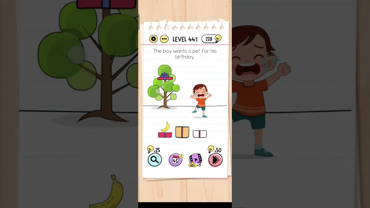 Brain Test Level 441 The boy wants a pet for his birthday Answer gameplay screenshot