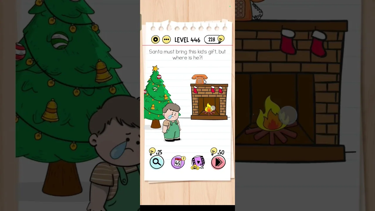 Brain Test Level 446 Santa must bring this kid’s gift Answer gameplay screenshot