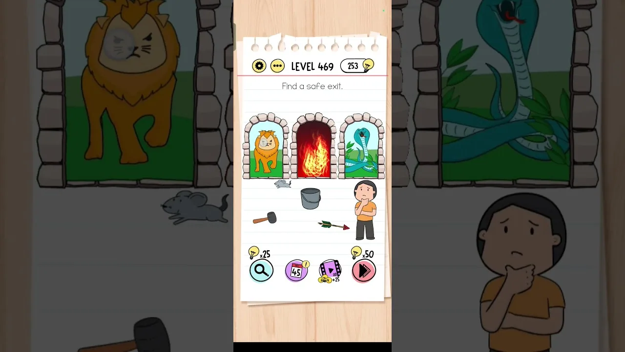 Brain Test Level 469 Find a safe exit gameplay screenshot