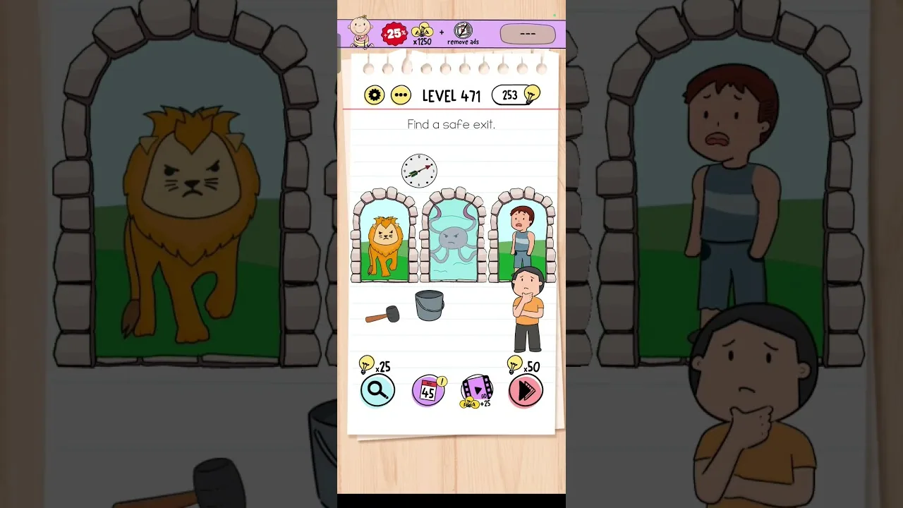 Brain Test Level 471 Find a safe exit gameplay screenshot
