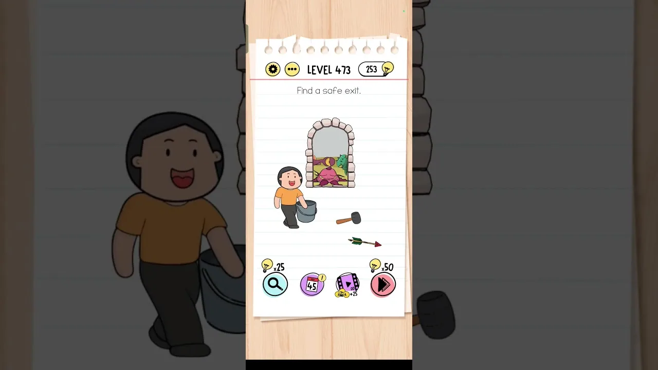 Brain Test Level 473 Find a safe exit gameplay screenshot