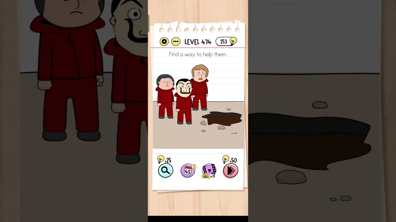 Brain Test Level 474 Find a way to help them gameplay screenshot