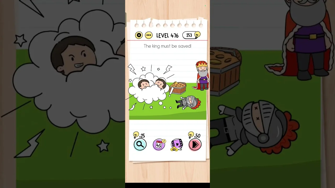 Brain Test Level 476 The king must be saved! gameplay screenshot