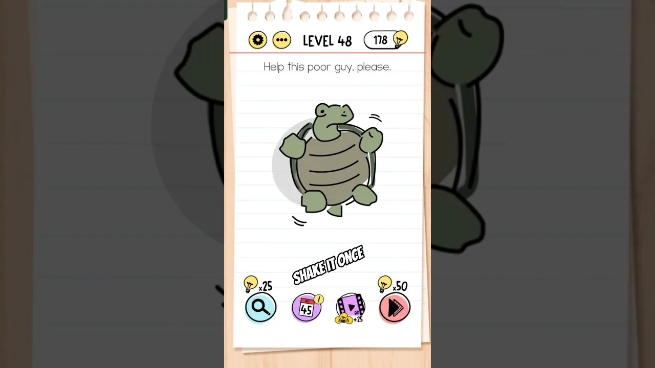 Brain Test Level 48 Help this poor guy please gameplay screenshot