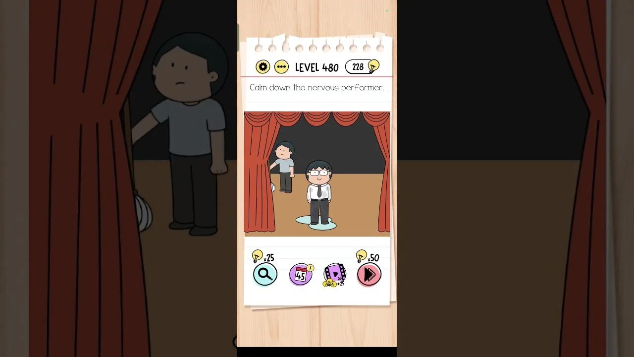 Brain Test Level 480 Calm down the nervous performer. gameplay screenshot