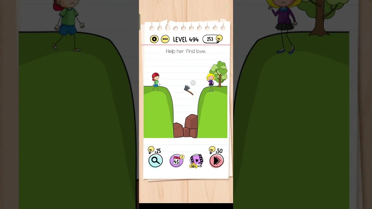 Brain Test Level 494 Help her find love. gameplay screenshot