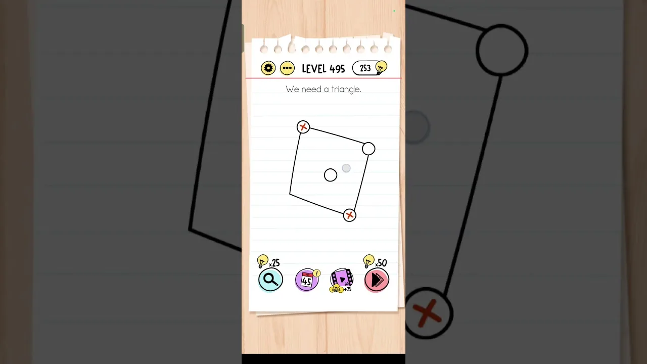 Brain Test Level 495 We need a triangle. gameplay screenshot