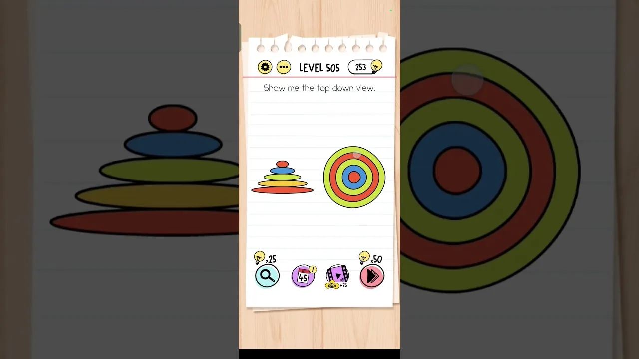 Brain Test Level 505 Show me the top down view. gameplay screenshot