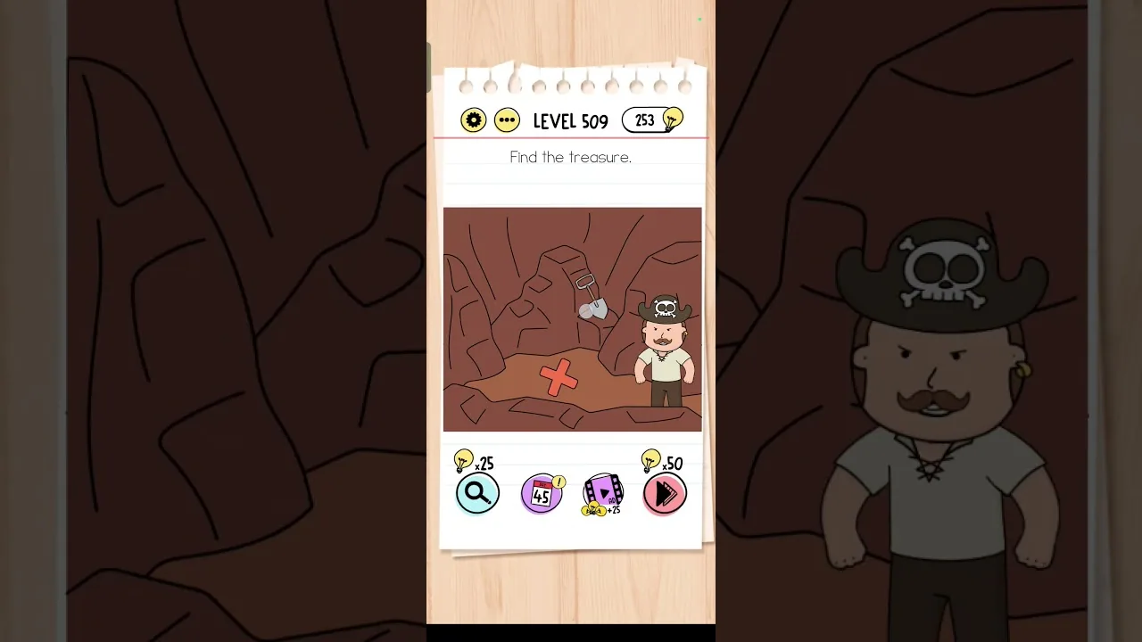 Brain Test Level 509 Find the treasure. gameplay screenshot