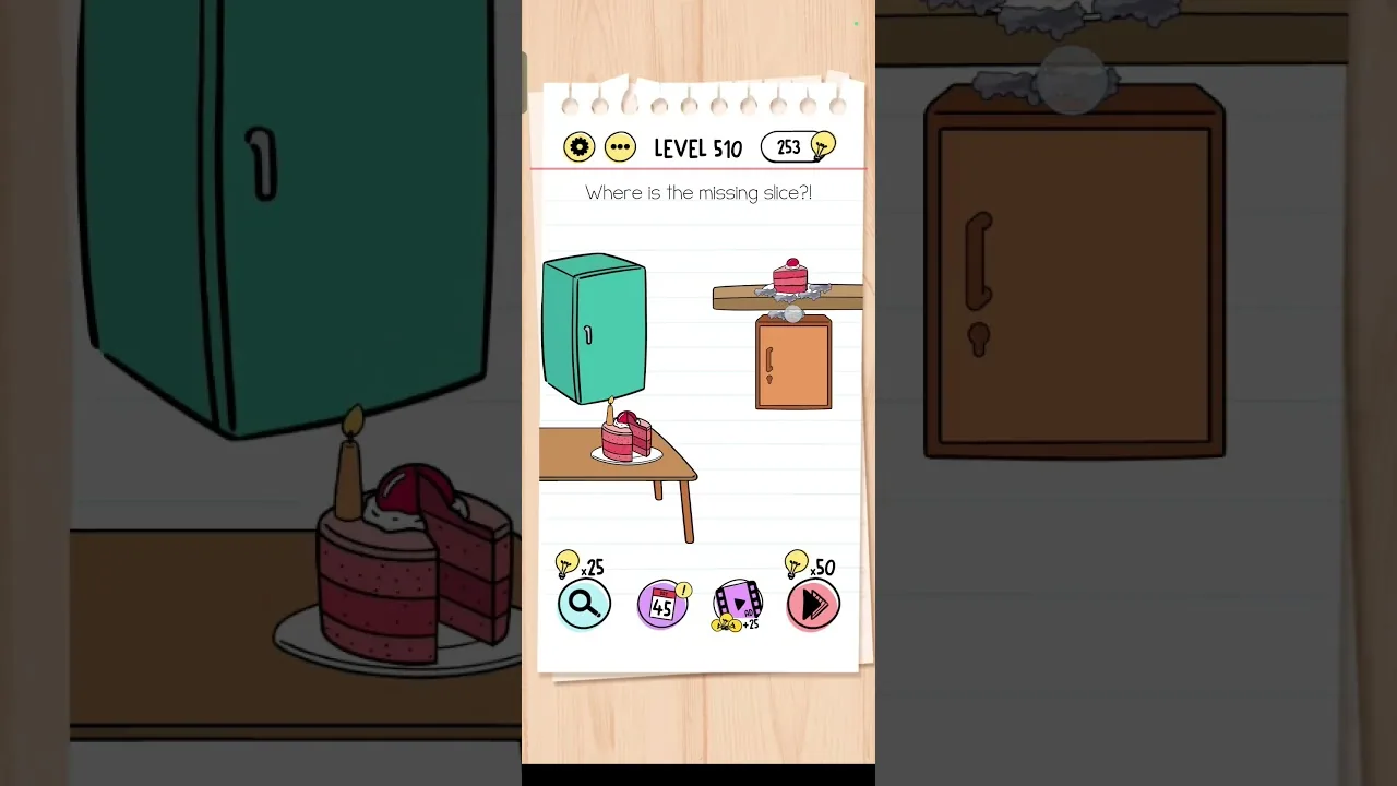 Brain Test Level 510 Where is the missing slice?! gameplay screenshot
