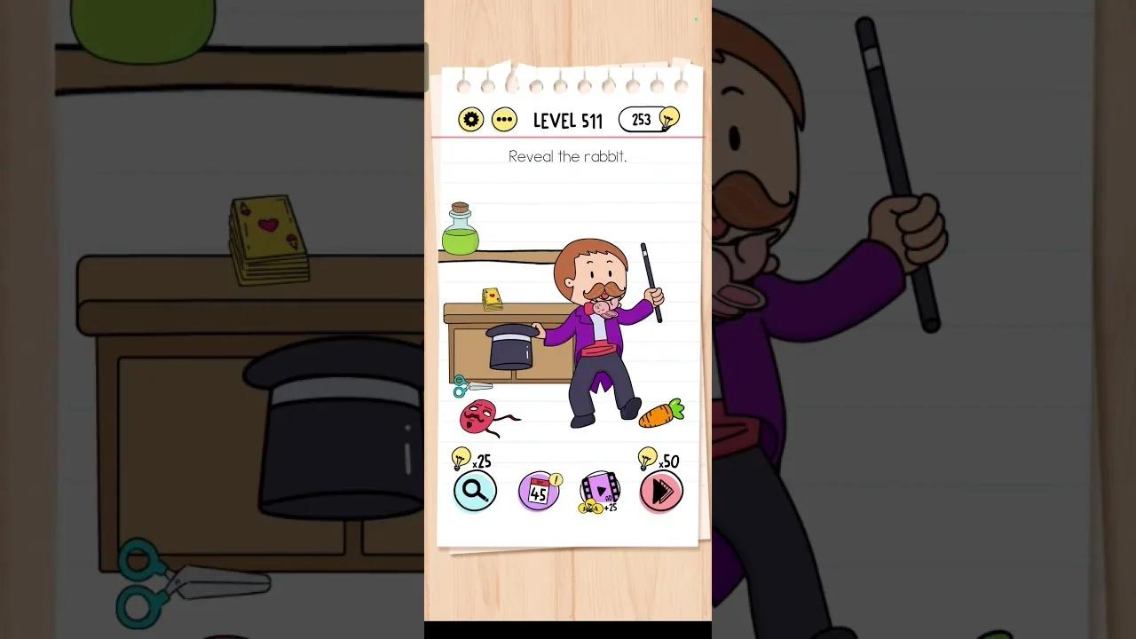 Brain Test Level 511 Reveal the rabbit. gameplay screenshot