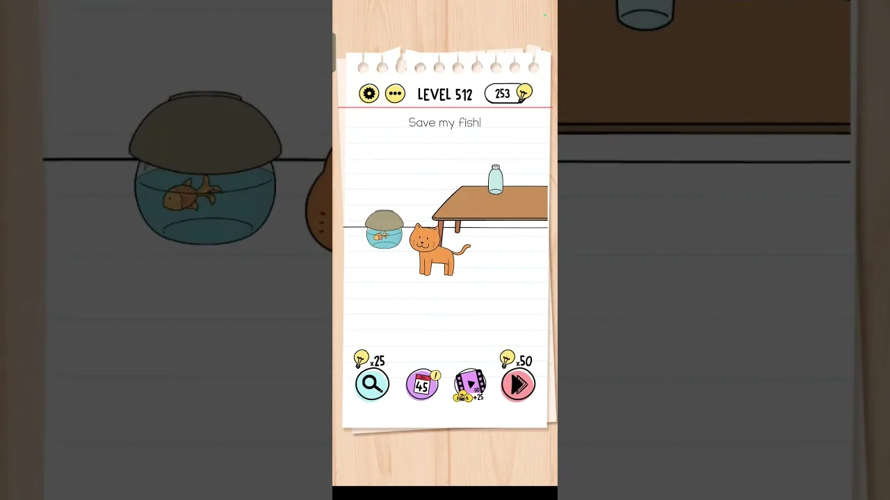 Brain Test Level 512 Save my fish! gameplay screenshot