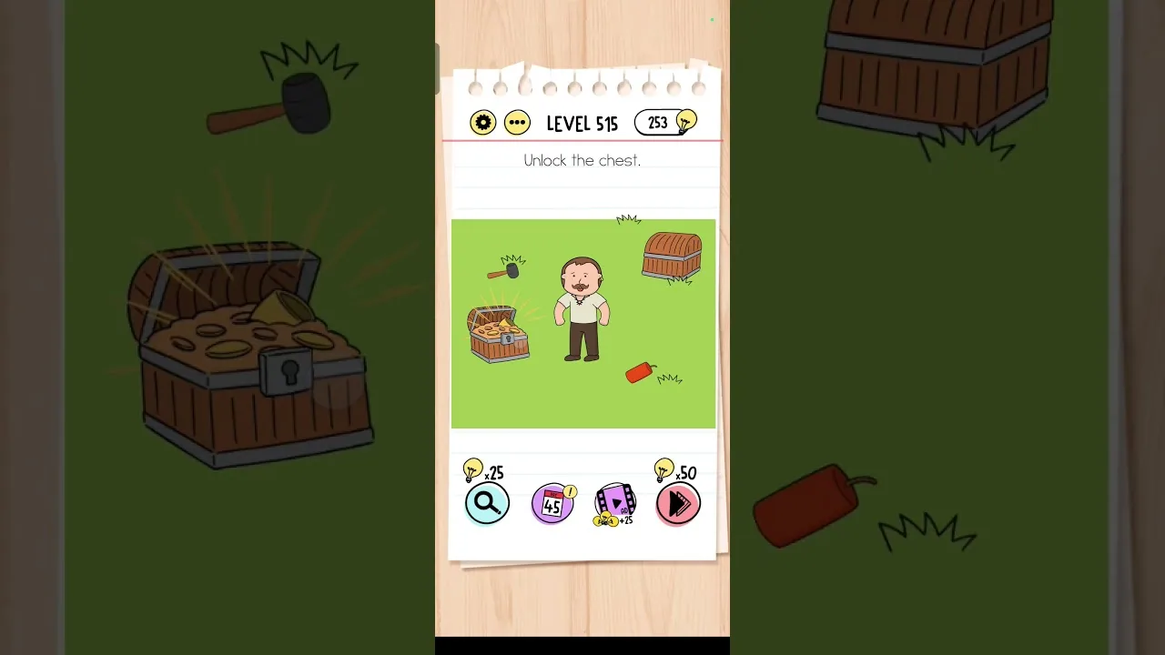 Brain Test Level 515 Unlock the chest. gameplay screenshot