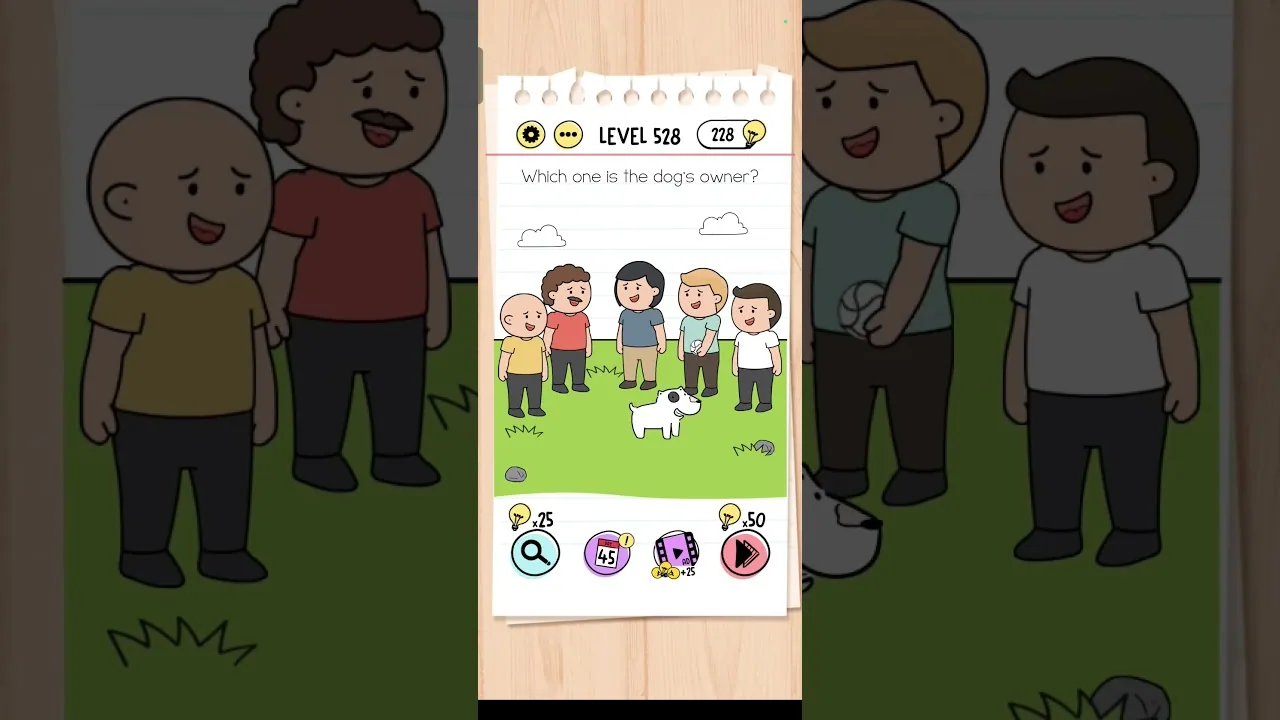 Brain Test Level 528 Which one is the dog's owner? gameplay screenshot