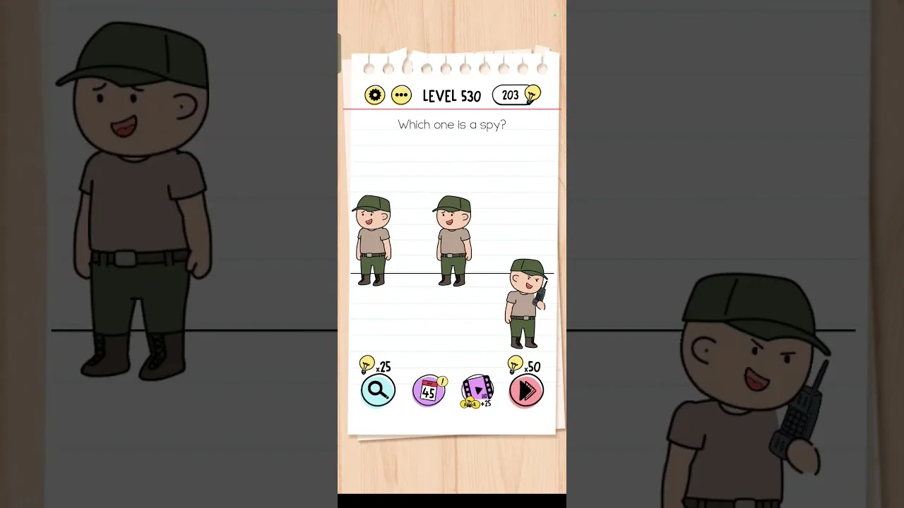 Brain Test Level 530 Which one is a spy? gameplay screenshot
