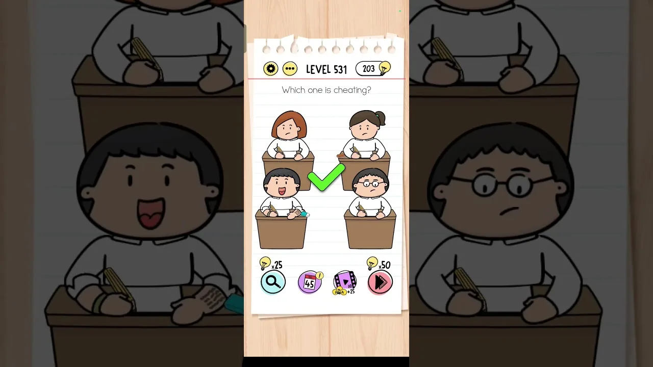 Brain Test Level 531 Which one is cheating? gameplay screenshot