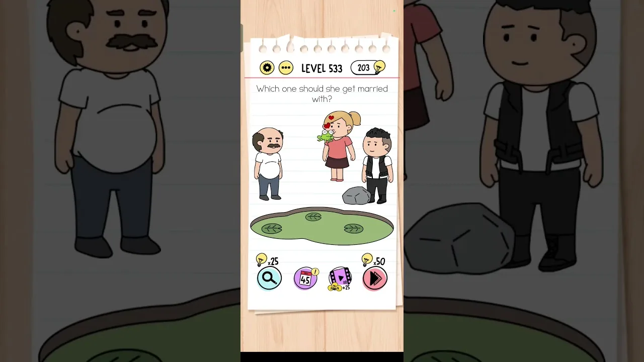 Brain Test Level 533 Which one should she get married with? gameplay screenshot