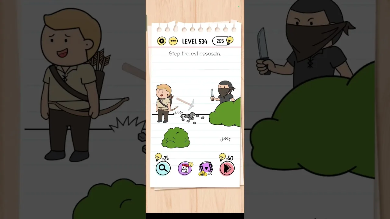 Brain Test Level 534 Stop the evil assassin. gameplay screenshot