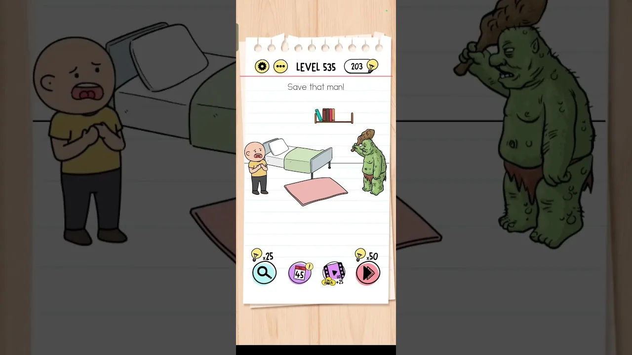 Brain Test Level 535 Save that man! gameplay screenshot