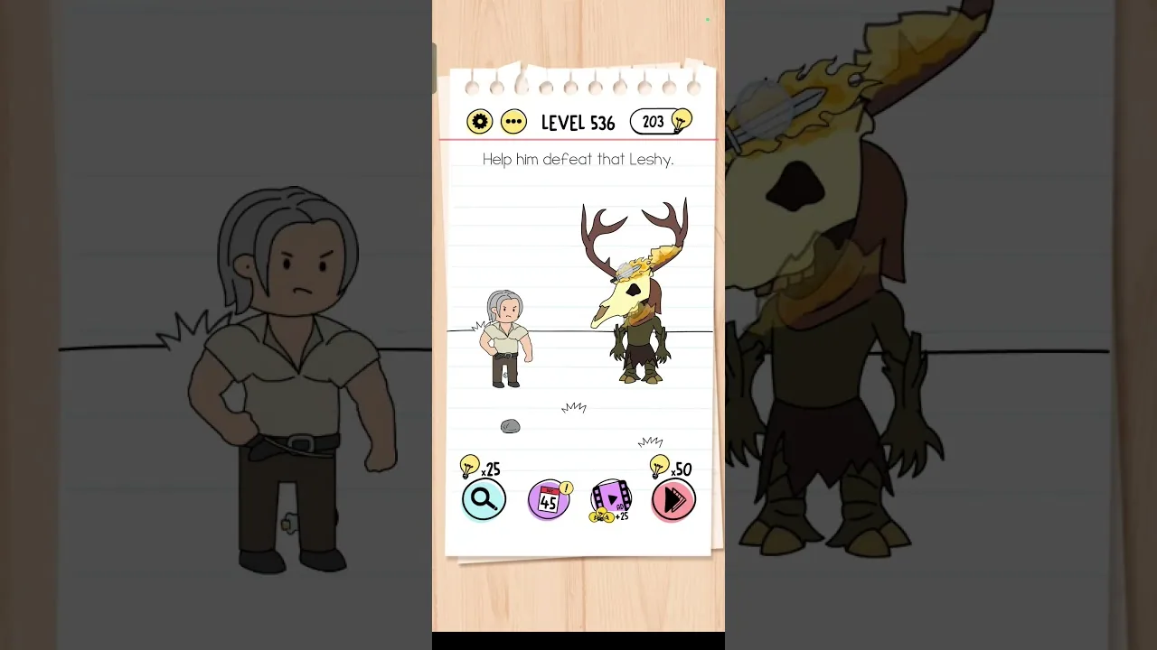Brain Test Level 536 Help him defeat that Leshy. gameplay screenshot