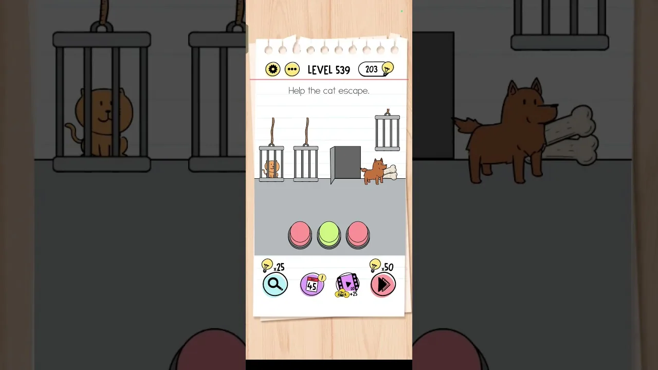 Brain Test Level 539 Help the cat escape. gameplay screenshot