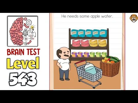 Brain Test Level 543 He needs some apple water. gameplay screenshot