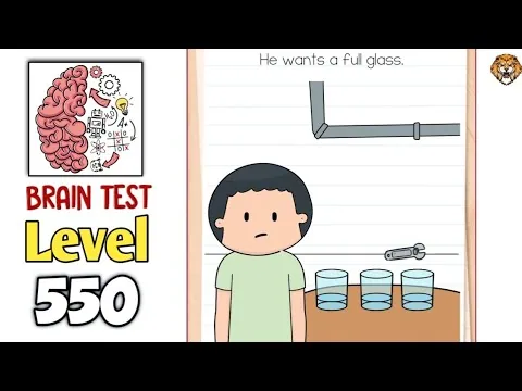 Brain Test Level 550 He wants a full glass. gameplay screenshot
