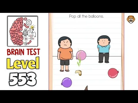 Brain Test Level 553 Pop all the balloons. gameplay screenshot