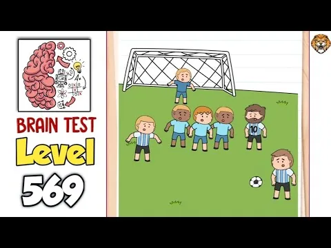 Brain Test Level 569 Score with a freekick. gameplay screenshot