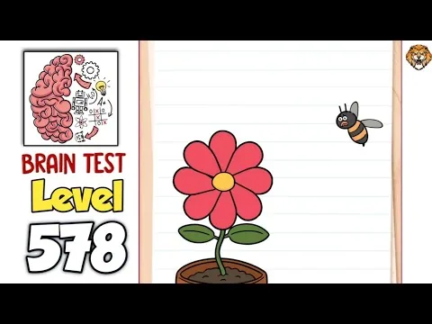 Brain Test Level 578 The bee must land on the flower. gameplay screenshot