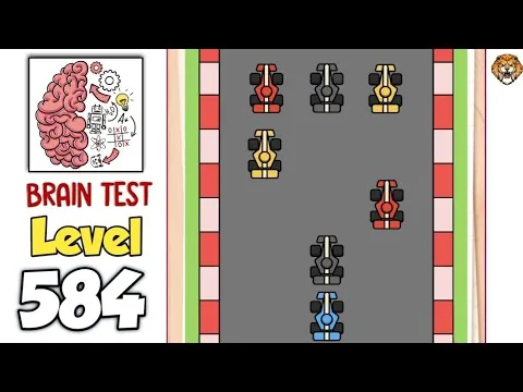 Brain Test Level 584 The blue car must overtake them all. gameplay screenshot