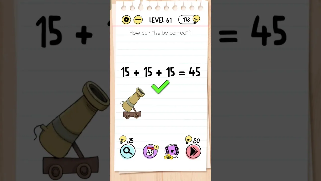 Brain Test Level 61 How can this be correct gameplay screenshot