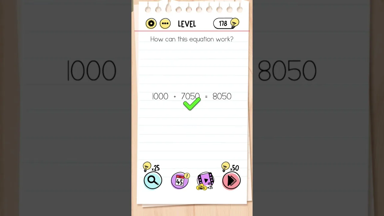 Brain Test Level 70 How can this equation work? gameplay screenshot